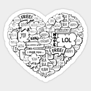 pop up text heart Sticker